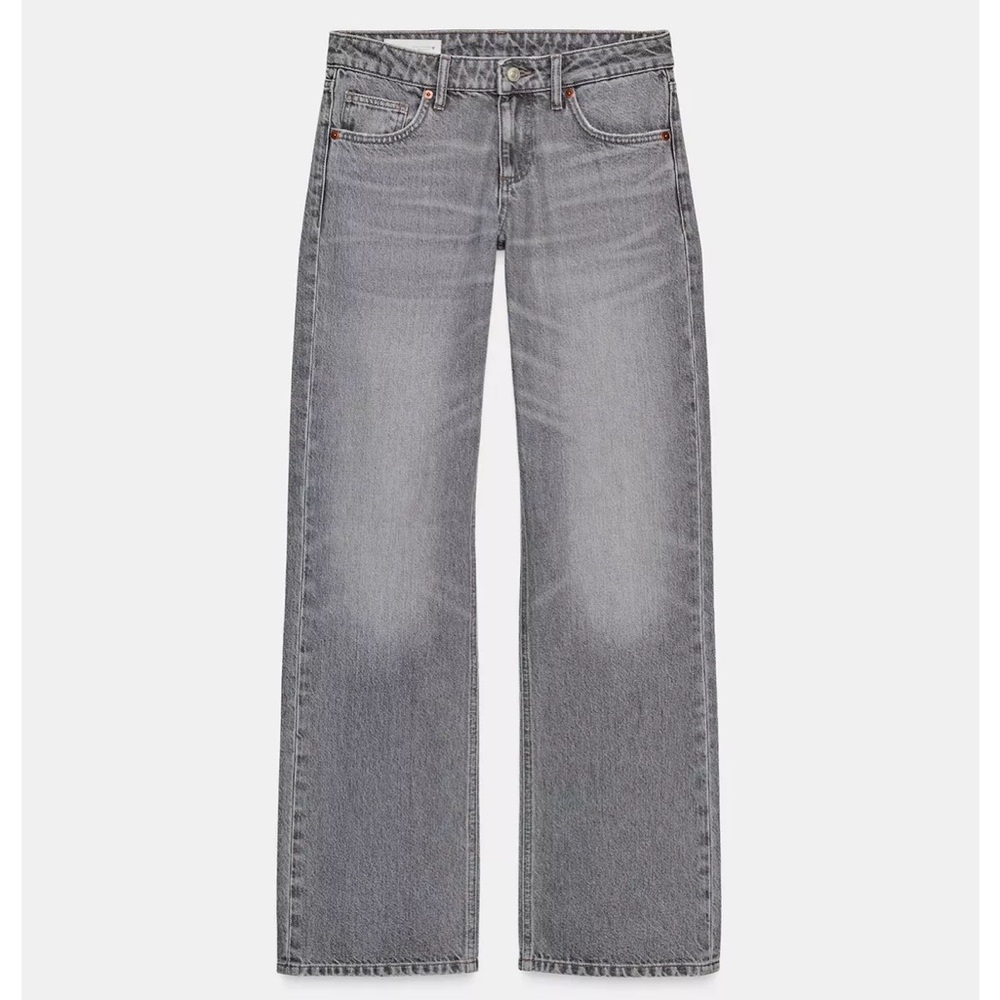 Zara Light Gray Straight Jeans